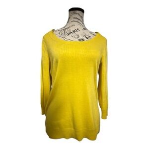 New York & Company Vibrant Yellow Crew Neck Sweater